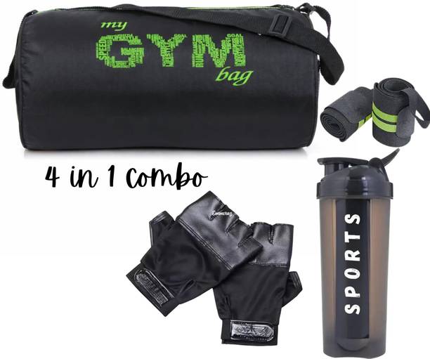 EMMCRAZ my green gym bag with gallon bottle with wrist band and gym gloves Fitness Kit