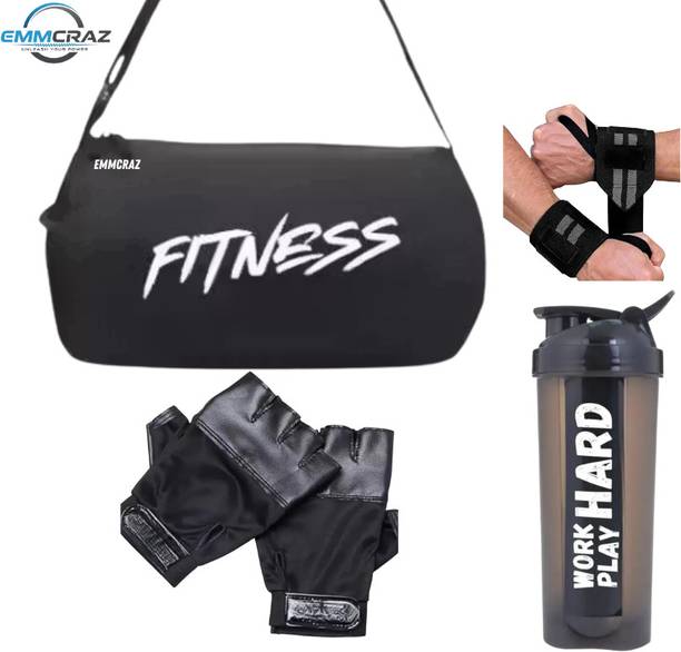 EMMCRAZ gallon bottle with wrist band and gym gloves Home Fitness Kit