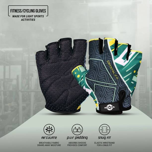 NIVIA Crystal 2.0 , Ideal for Cross Training, Gym Workouts & Cycling Gym & Fitness Gloves