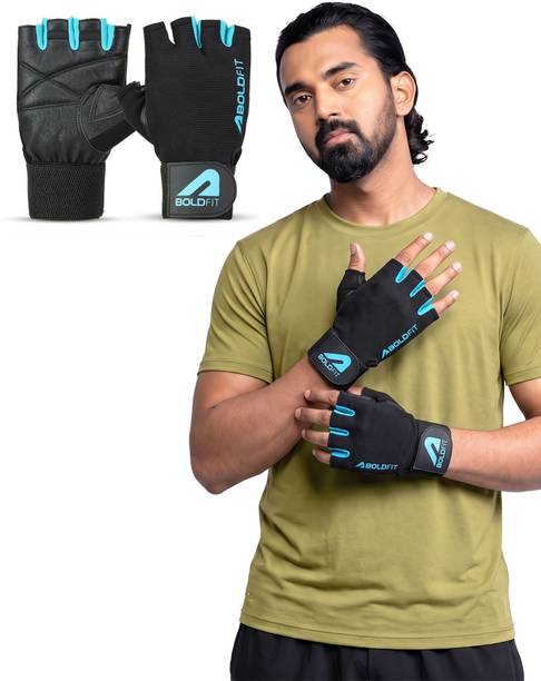 BOLDFIT Titan Geniune Leather Hand Gym Glove for men Gym & Fitness Gloves