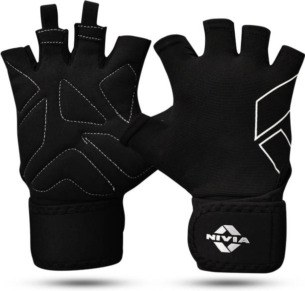 NIVIA Aspen Gym Gloves, Wrist Support, Cushioned Palm Gym & Fitness Gloves
