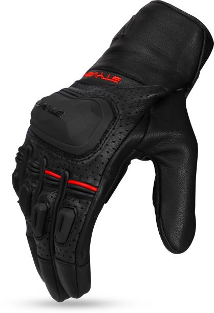 Ignyte Gauntlet Full Finger Bike Riding Leather Gloves with Touch Screen Sensitivity Riding Gloves
