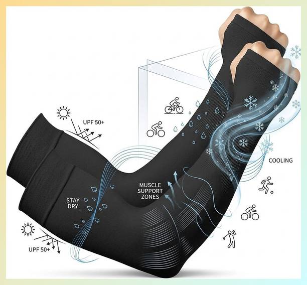 VINAYAK EXIM Horse Riding Fingerless Arm Sleeves UV Sun Protection Sport Gym & Fitness Gloves