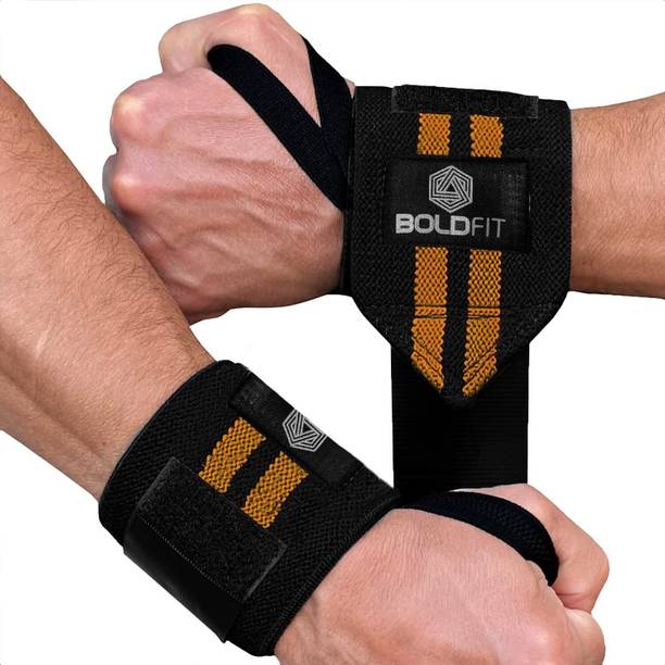 BOLDFIT Wrist Supporter for Gym Wrist Support Wrap Weight Lifting Strap Grip Wrist Band Gym & Fitness Gloves