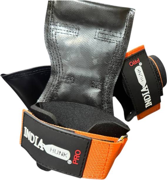INDIAHUNK LLP Power Grips Gym Gloves with Wrist Wraps Weightlifting, Deadlifts & Pull-Ups Gym & Fitness Gloves