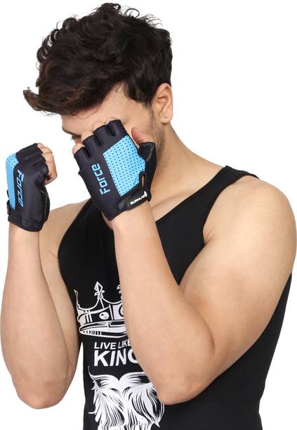 BURNLAB Force Gym Gloves Pro (Blue & Black Small) Gym & Fitness Gloves