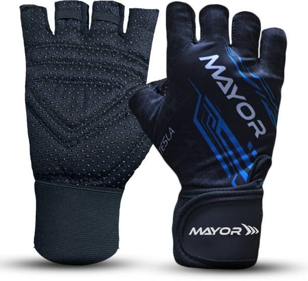MAYOR Tesla Gym Gloves With Wrist Support, Weight Lifting Gloves (Free Size) Gym & Fitness Gloves