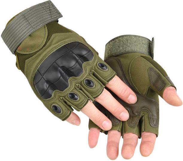 GOCART Hard Knuckle Fingerless Outdoor Tactical Gloves Motorcycle Gloves Cycling Gloves Gym & Fitness Gloves