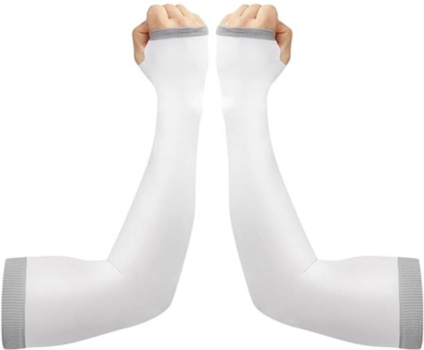 zaysoo Arm Sleeves for Men - Cotton Bamboo Blend, SPF 50+, Anti-Microbial Riding Gloves