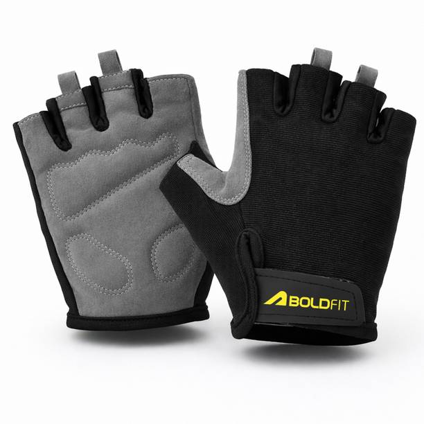 BOLDFIT Aero Grip Suede Leather Hand Gym Gloves for men, women Gym & Fitness Gloves