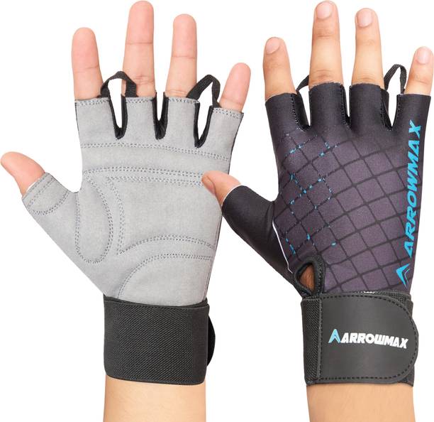 ArrowMax GYM GLOVES WITH WRIST SUPPORT PADDING FOR WORKOUT MEN WOMEN RIDING GLOVES Gym & Fitness Gloves