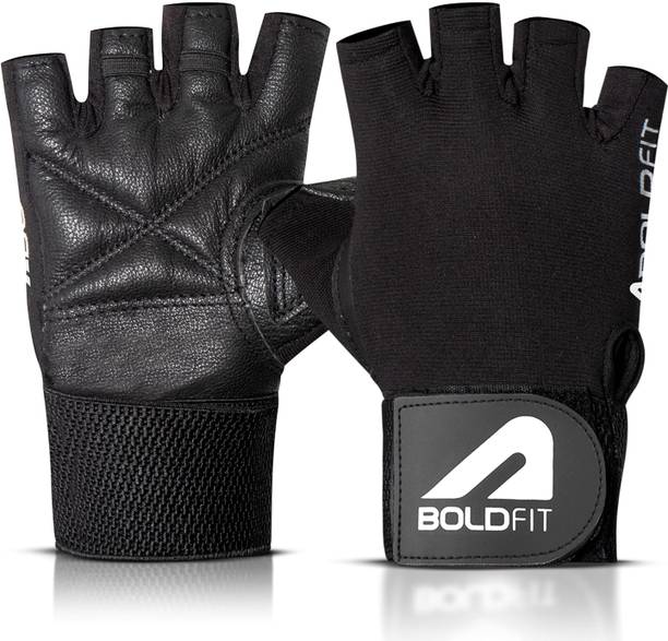 BOLDFIT Titan Geniune Leather Hand Gym Glove for men Gym & Fitness Gloves