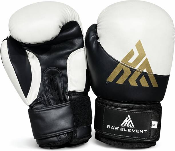 Raw Element Boxing Gloves, MMA, Muay Thai Thumb Support, Wrist Wrap & Grip Bar Unisex- 6oz Boxing Gloves