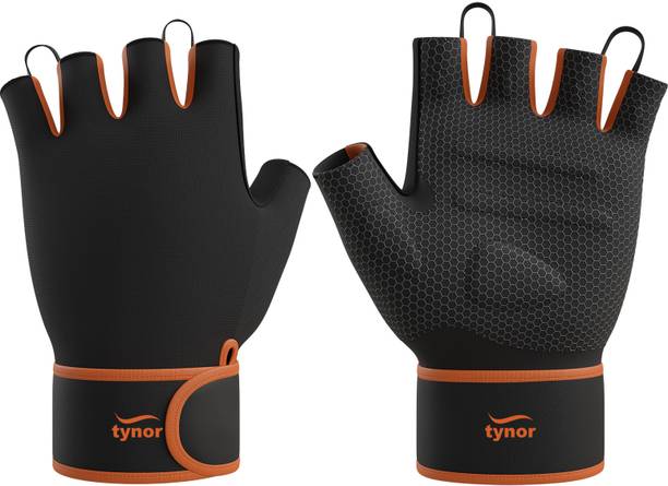 TYNOR Tynorgrip Gym Gloves with Support, Black, Small, 1 Pair Gym & Fitness Gloves