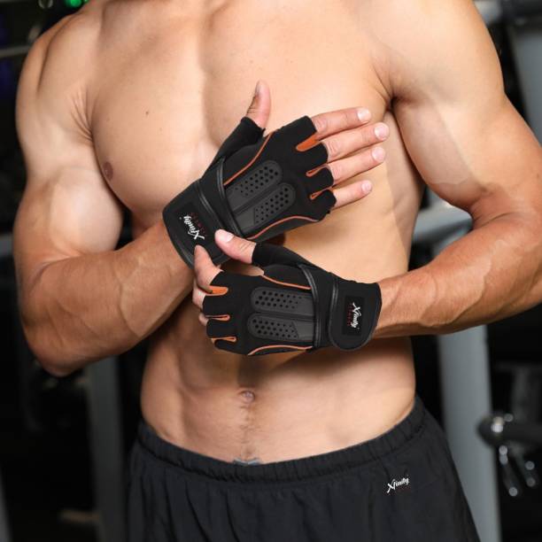 Xfinity Fitness Mens with 12 inch Wrist Support and Anti Slip Gym & Fitness Gloves