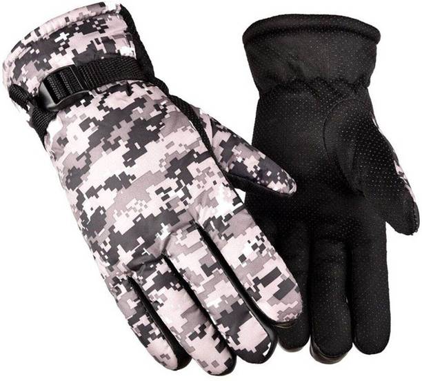 आर एच् टी डी ऍम MOSAIC TEXTURE SUPER WARM WINTER GLOVE WITH EXTRA SOFT FUR LINING GREY_GMG43 राइडिंग के दस्ताने