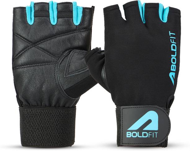 BOLDFIT Titan Geniune Leather Hand Gym Glove for men Gym & Fitness Gloves