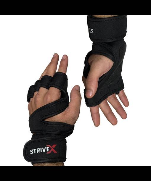 Strivex Fitness Mens Gym Gloves with half Wrist Support / Anti Slip Gloves Gym & Fitness Gloves