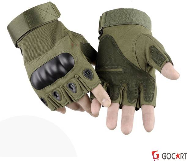 GOCART Tactical Gloves Rubber Hard Knuckle Gloves Half Finger Outdoor Gloves Gym & Fitness Gloves