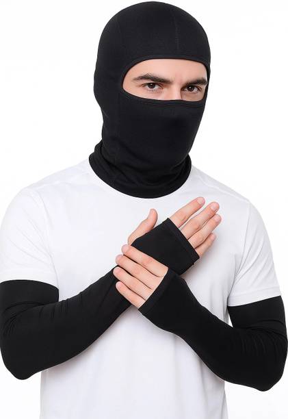 अजरोबे Sweat-Free Summer Combo Quick-Dry Balaclava with Arm Protection राइडिंग के दस्ताने
