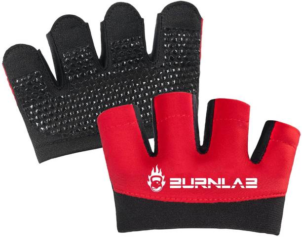BURNLAB Short Micro Weight Lifting Gloves - Grip Pads Gym & Fitness Gloves