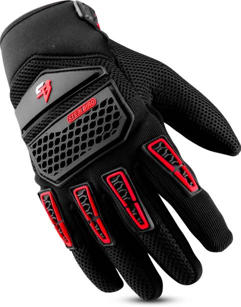Steelbird Adventure A-2 Full Finger Bike Gloves with Touch Screen Sensitivity Riding Gloves