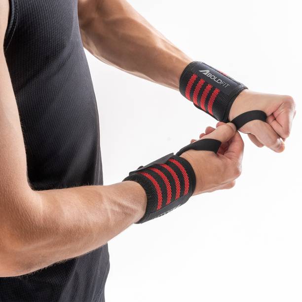 BOLDFIT Wrist Supporter for Gym Wrist Support Wrap Weight Lifting Strap Grip Wrist Band Gym & Fitness Gloves