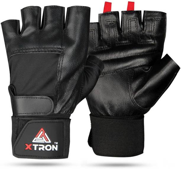 Xtron Leather Gym Gloves Weight Lifting Fitness Men & Women for Workout Gym & Fitness Gloves