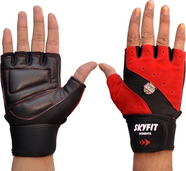 VELLY FIVE Mens&Womens Super Dryfit Leather Padded Gym Sports Riding Gloves Gym & Fitness Gloves