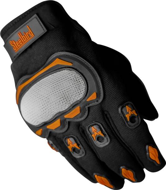 Steelbird Experience 1.0 Reflective Full Finger Bike Riding Gloves with Touch Sensitivity Riding Gloves