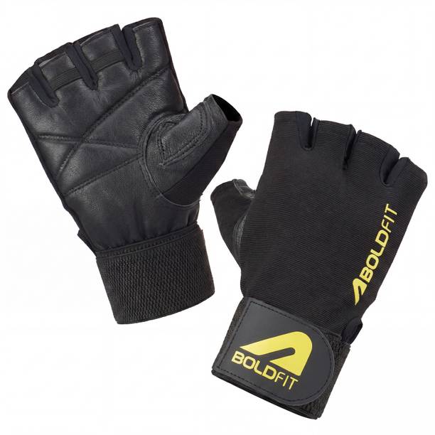 BOLDFIT Titan Geniune Leather Hand Gym Glove for men Gym & Fitness Gloves