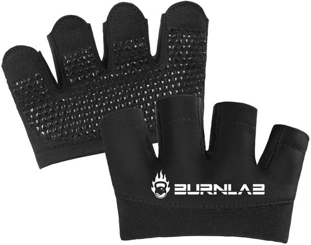 BURNLAB Short Micro Weight Lifting Gloves - Grip Pads Gym & Fitness Gloves