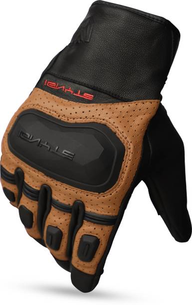 Ignyte Gauntlet Full Finger Bike Riding Leather Gloves with Touch Screen Sensitivity Riding Gloves