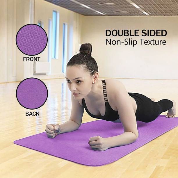 CRSMAT 4.5mm Premium EVA Yoga Mat with Carry Bag for home gym workout, Anti-Skid, Women Purple 4.5 mm Yoga Mat