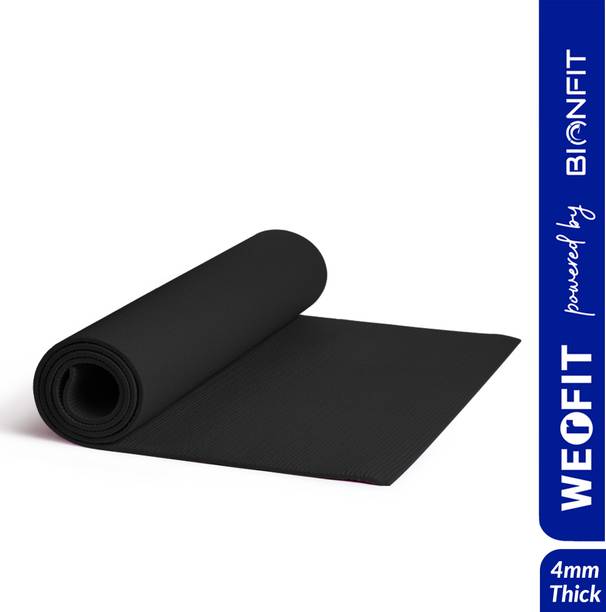 WErFIT TPE EVA Premium Soft Yoga Mat Anti Slip Home & Gym Exercise for Men, Women, Kids Black 4 mm Yoga Mat