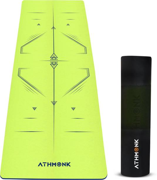 Athmonk Dual Colour TPE Pro Yoga Mat for Woman and Man with Alignment Guide Lines 6 mm Yoga Mat