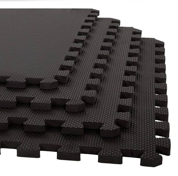एक्सट्रिम Exercise Gym Mat, EVA Puzzle Foam Mat for Gym (16 Sq.Ft.) काला 1 mm व्यायाम और जिम मैट