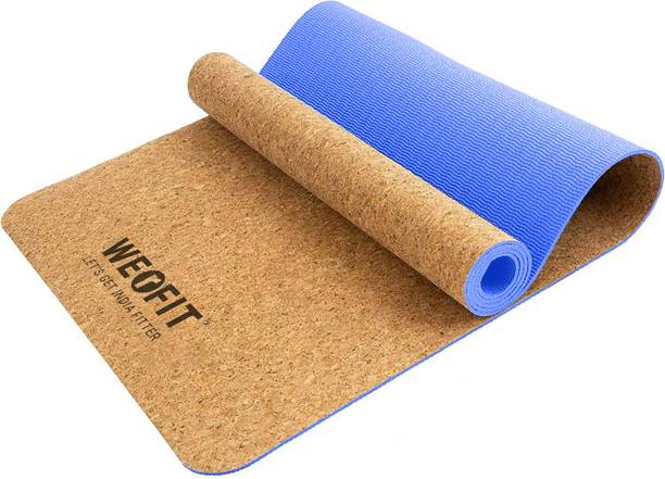WErFIT Cork Yoga Mat (2.5X6 FT) Gym Workout and Flooring Exercise for Men & Women Brown 6 mm Yoga Mat