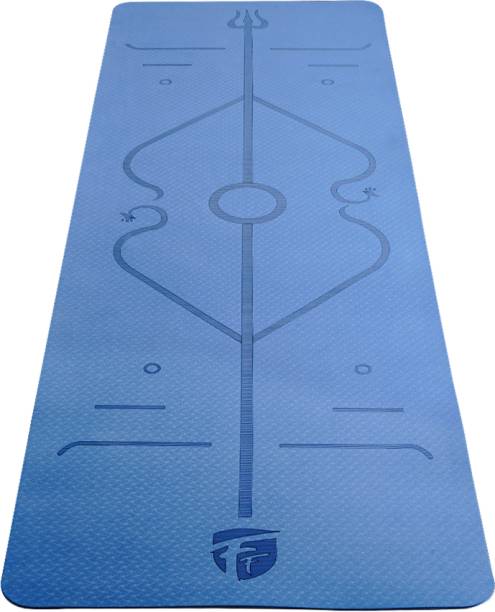 FirstFit Yoga Mat With Alignment System Non-slip, Eco-friendly Yoga mats for home workout Blue 6 mm Yoga Mat