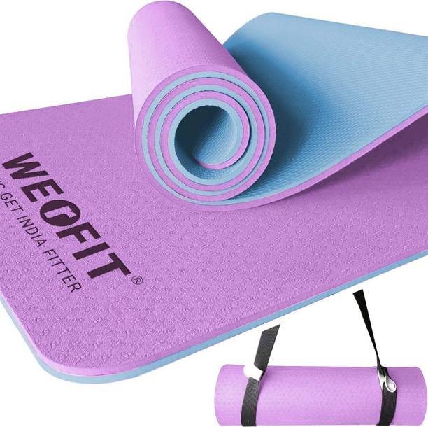 WErFIT TPE Yoga Mats with Carry Strap for Home Gym (2x6 Feet) | Men & Women Exercise� Purple 6 mm Yoga Mat