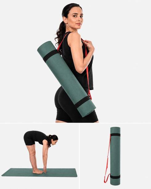 SWIFTLINKLLP Yoga Mat for Men Women Exercise Mat Anti Skid Workout Yoga Mat with Carry Strap Green 4MM mm Yoga Mat
