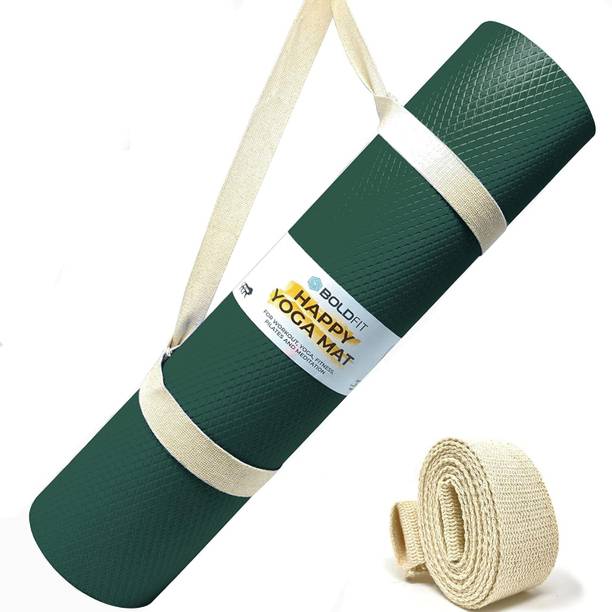 बोल्डफिट Yoga Mat For Men Women & Kids Eva Exercise Mat For Gym With Cover Strap Mattress हरा 4 mm योगा मैट