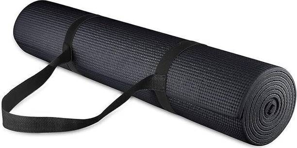 Flexura 4mm Black Yoga Mat, Anti Skid, Gym workout for Man/Women mat Black 4 mm Yoga Mat