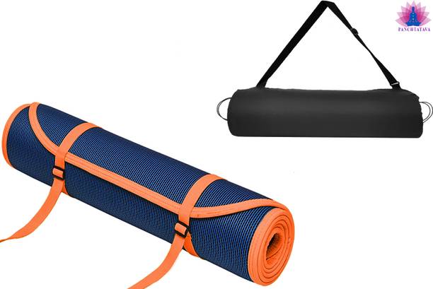 PANCHTATAVA Pine Green Exercise Mat (EVA_Neon Orange Border) 6 mm Yoga Mat