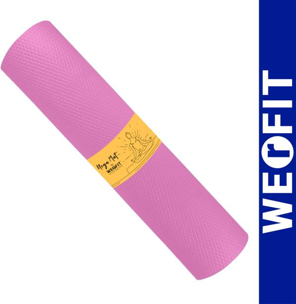 WErFIT 4mm Premium EVA Yoga Mat, Anti Skid, Home & Gym workout for Men, Women & Kids Pink 4 mm Yoga Mat