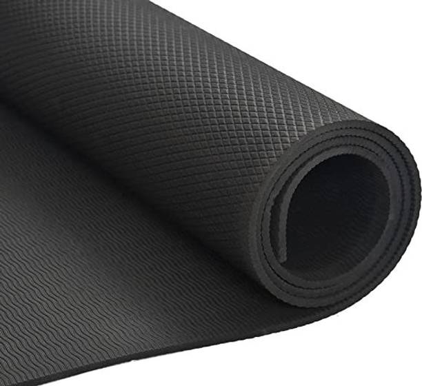 HHS SPORTS 6mm Black Anti-Skid Yoga Mat For Home Gym & Outdoor Workout for men and women 6 mm Yoga Mat
