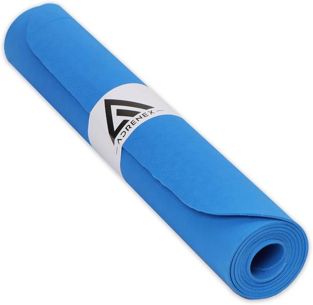 Adrenex Lightweight, Anti-Slip, Soft EVA 4 mm Yoga Mat for Men & Women, Exercise & Gym Blue 4 mm Yoga Mat