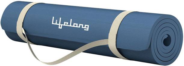 Lifelong Yoga Mat for Gym, Yoga & Home Workout | EVA Material 4mm Thick Anti-Slip Blue 4 mm Yoga Mat