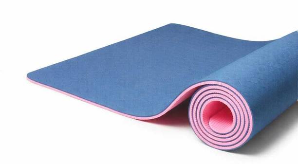 IC SPORTS Flexigrip anti skid yoga mat for exercise gym workout with non slip surface Blue, Pink 6 mm Yoga Mat