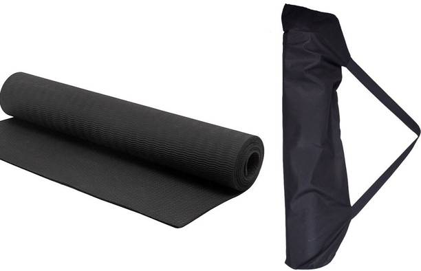 Taido EVA Material, Foldable and Washable, Anti-Skid for Men and Women Black 4 mm Yoga Mat